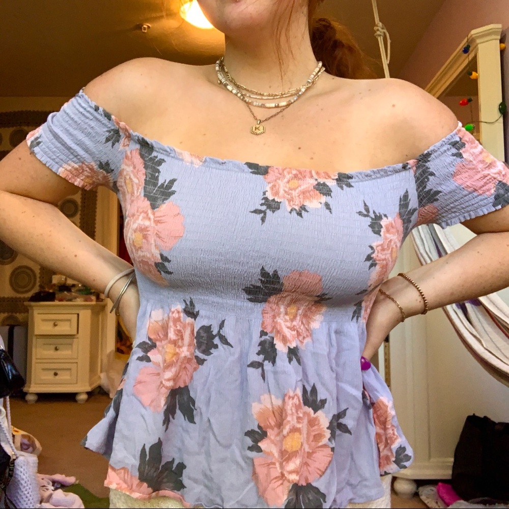 floral off the shoulder top